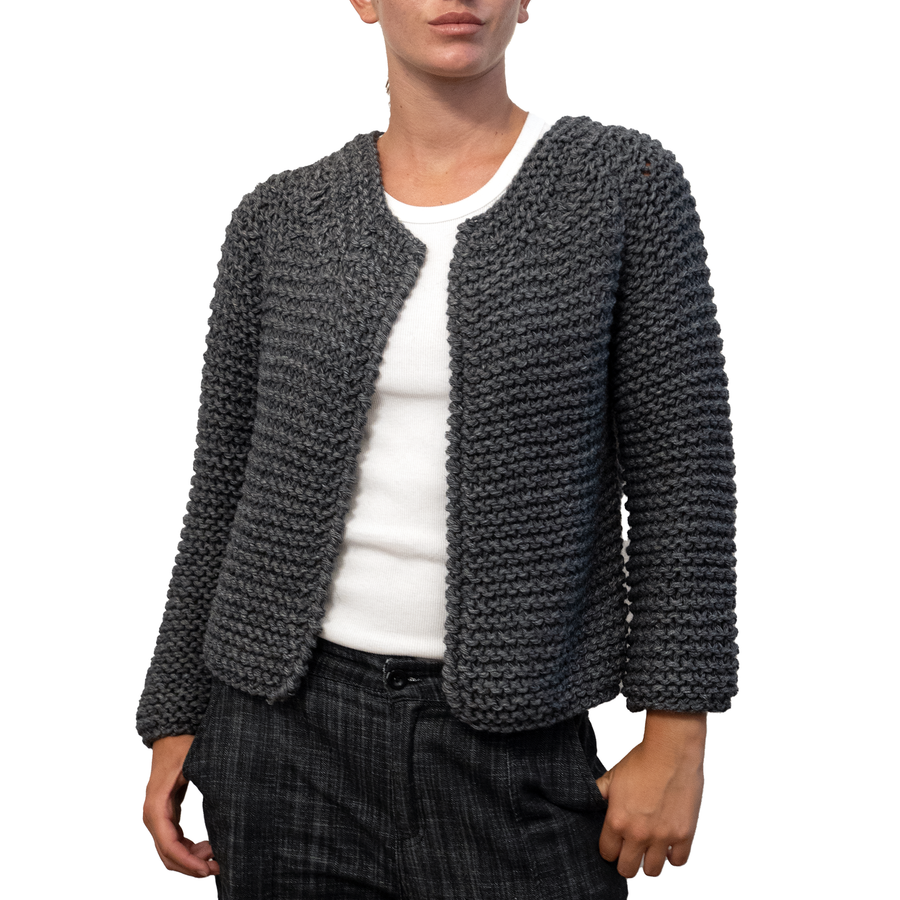 IMAGO Nancy Alpaca Hand Knitted Jacket Graphite