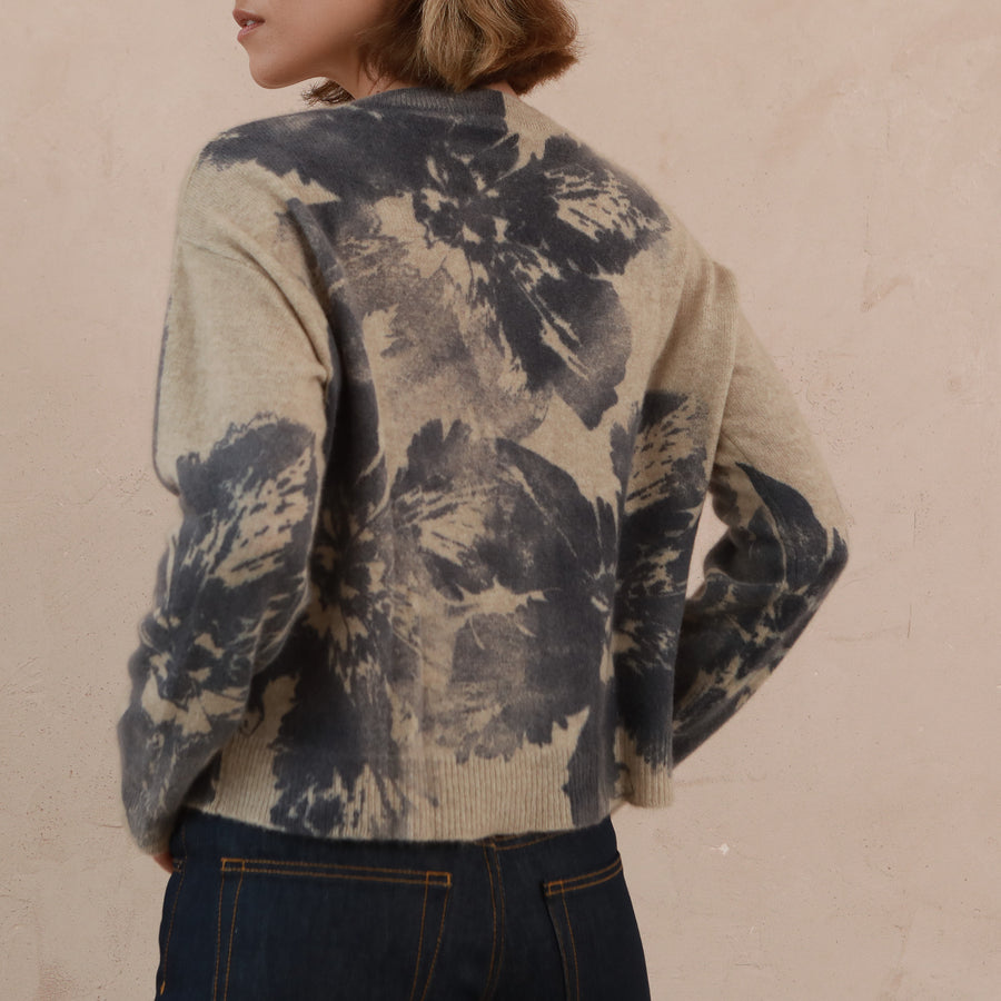 IMAGO Powder Blue Flowers Cashmere Jumper