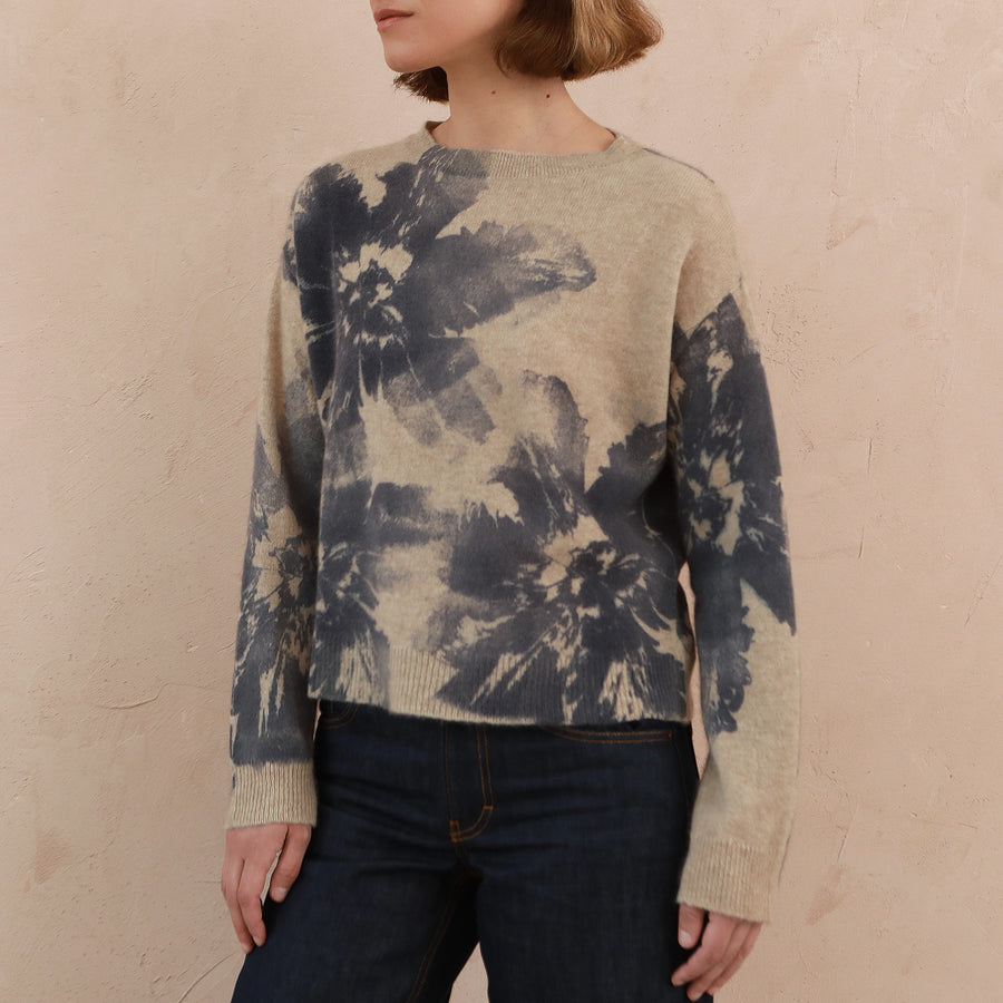 IMAGO Powder Blue Flowers Cashmere Jumper