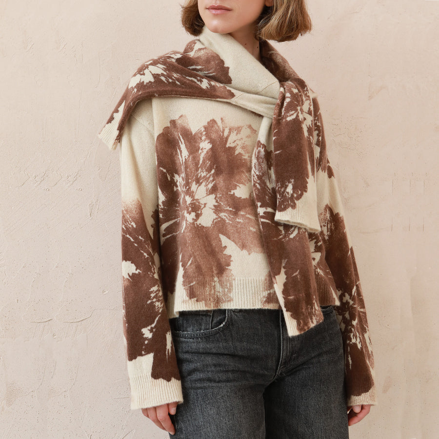IMAGO Brown Flowers Cashmere Jumper