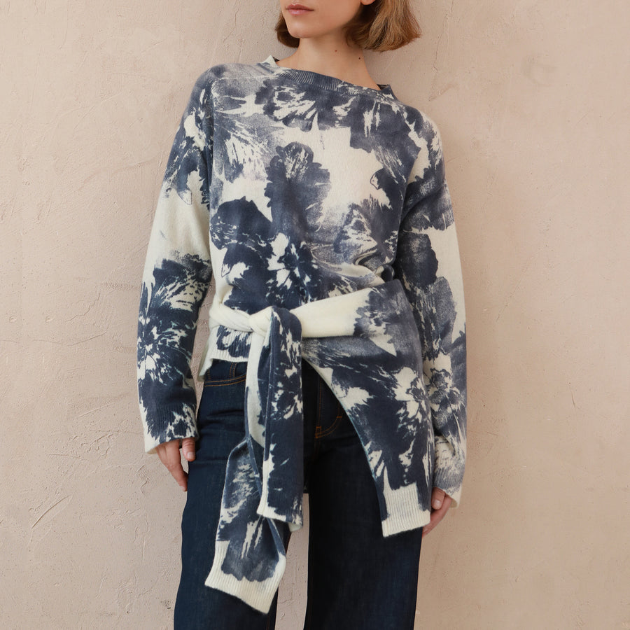 IMAGO Blue Flowers Cashmere Jumper