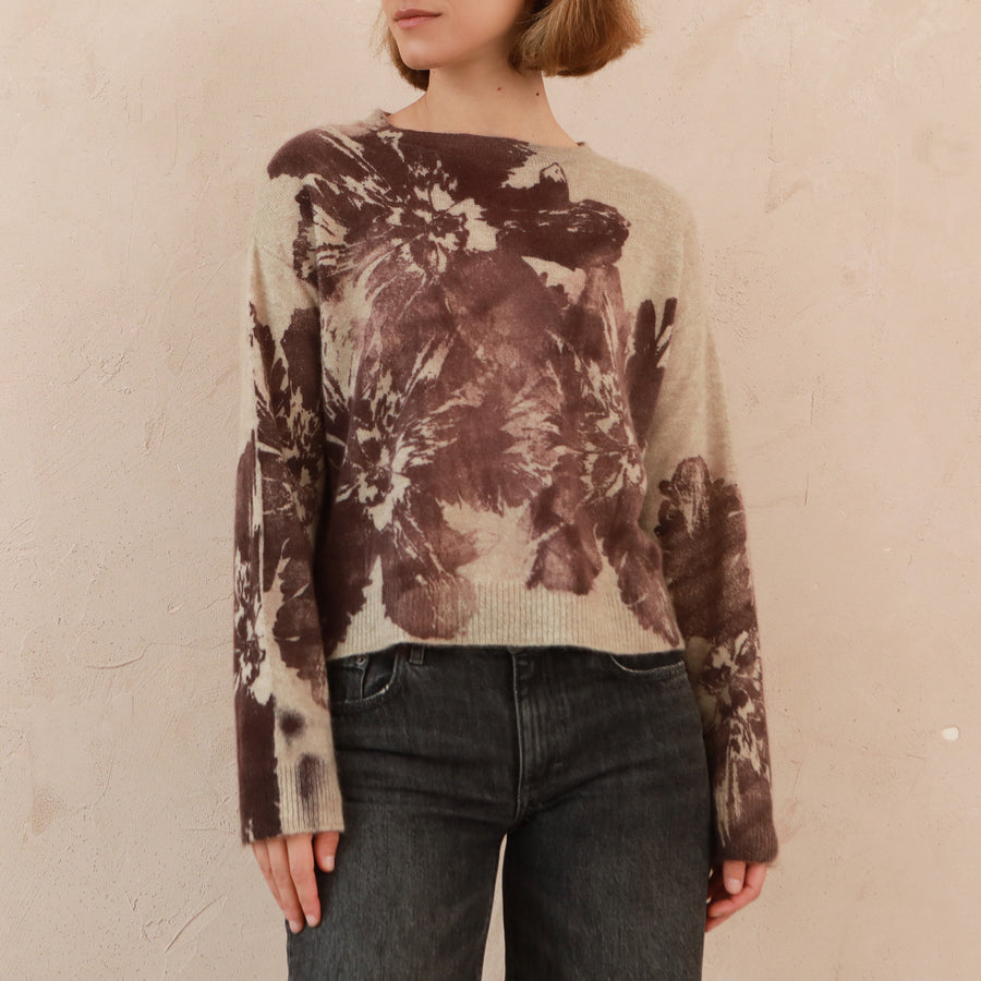 IMAGO Burgundy Flowers Cashmere Jumper