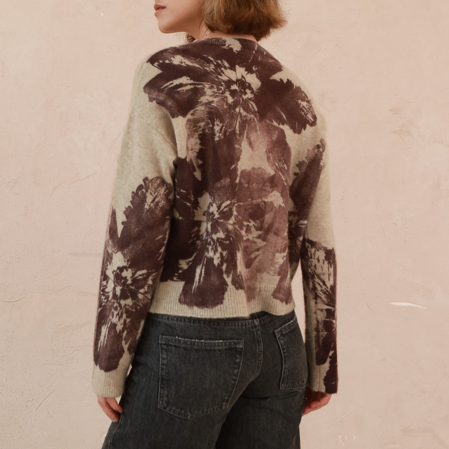 IMAGO Burgundy Flowers Cashmere Jumper