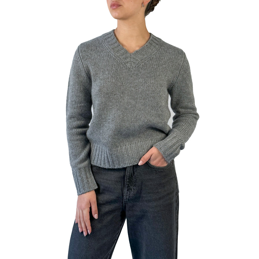 IMAGO Paola V-Neck Cashmere Jumper Grey