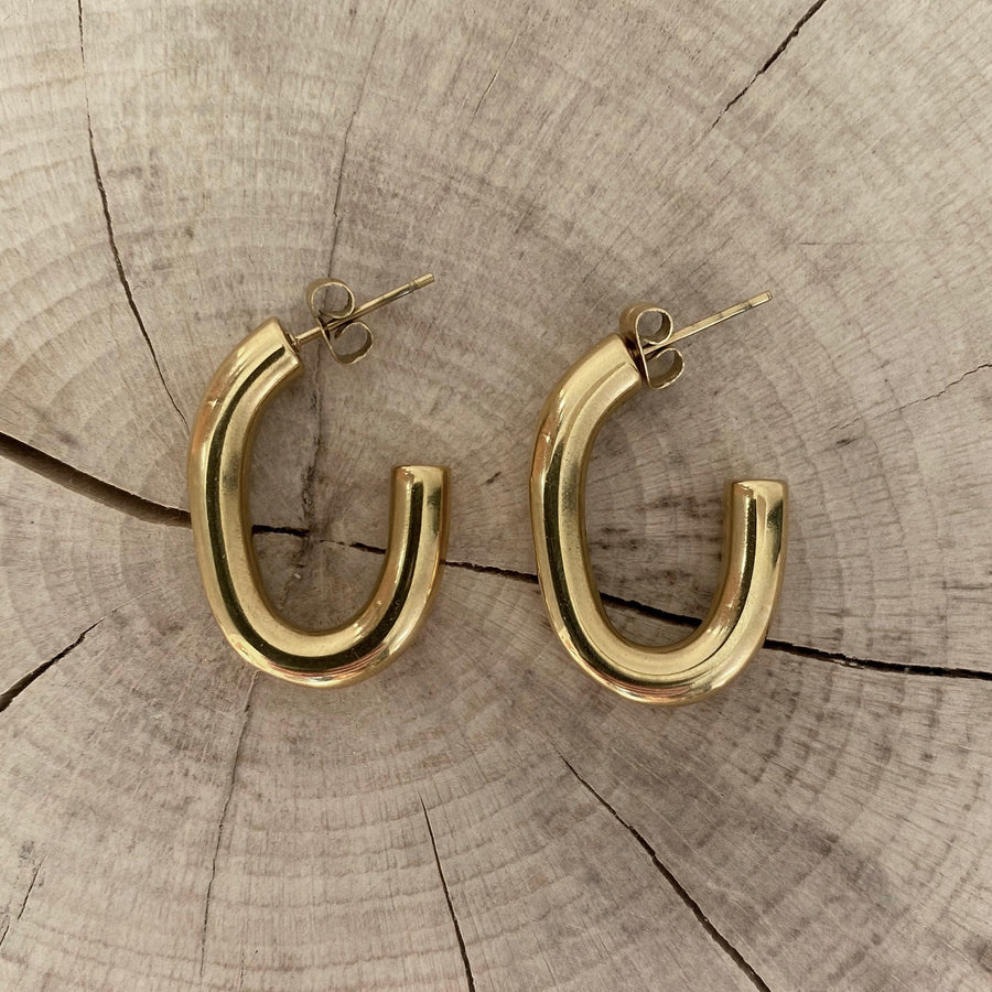 by LC studio Open Oval Hoops Earrings