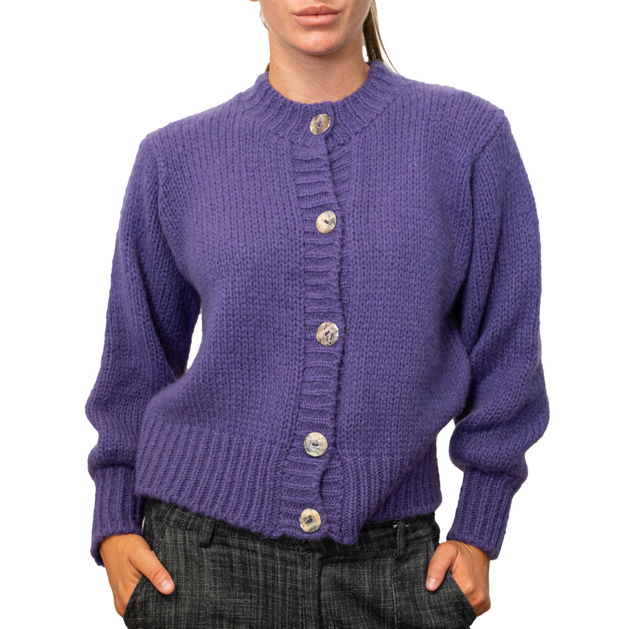 IMAGO Hanna Brushed Cashmere Cardigan Purple