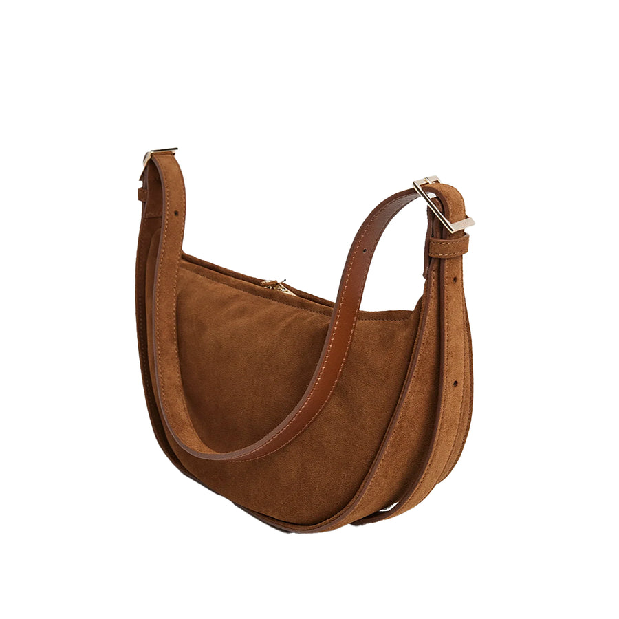 Flattered Irma Shoulder Bag Suede Bourbon