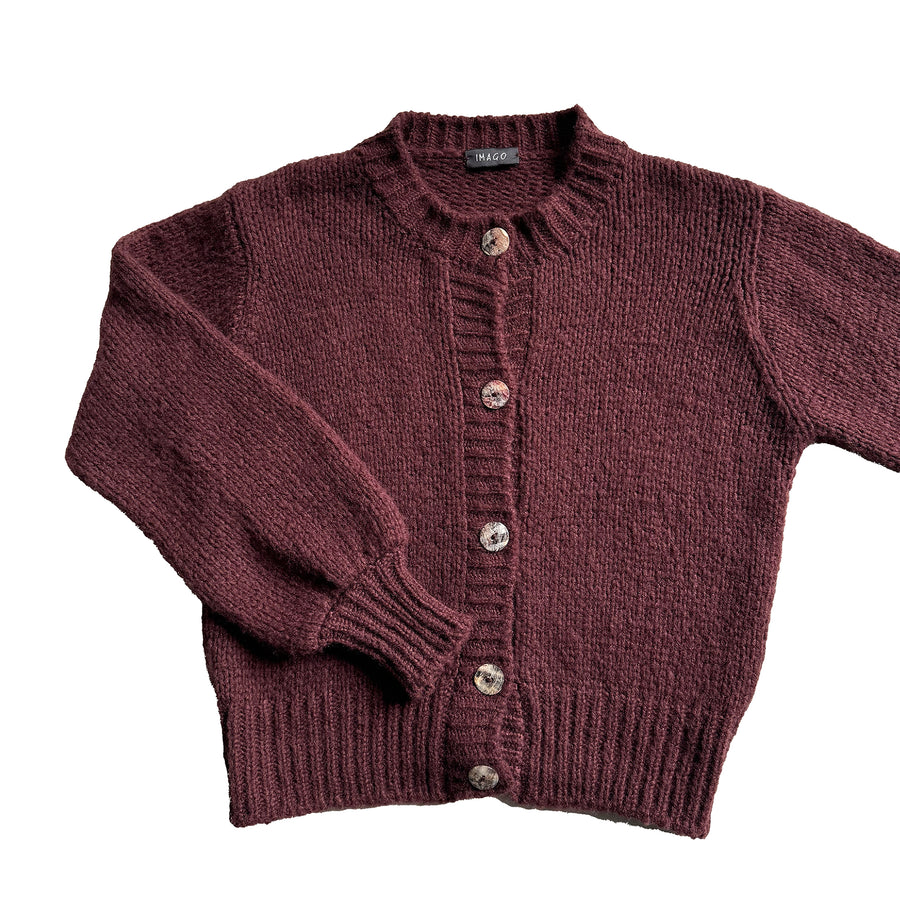 IMAGO Hanna Brushed Cashmere Cardigan Burgundy