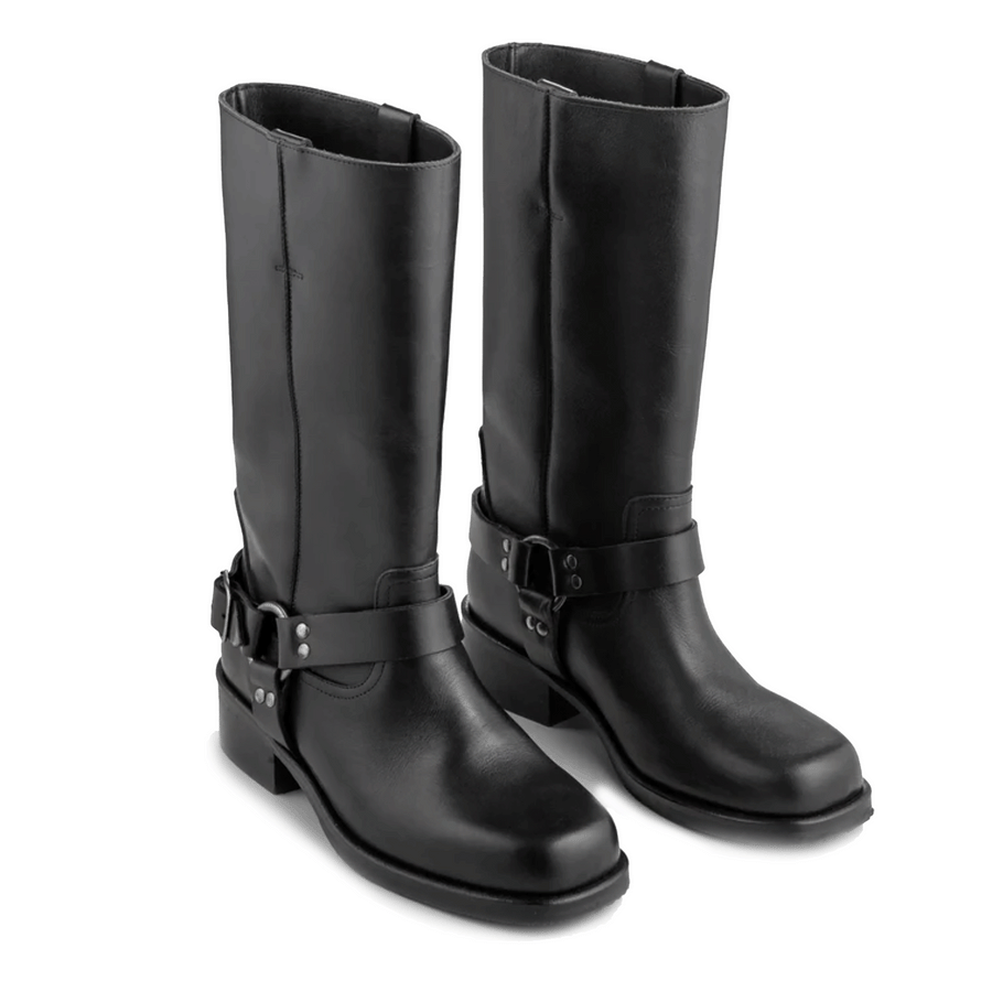 Ivylee Copenhagen Avery Biker Boots Black