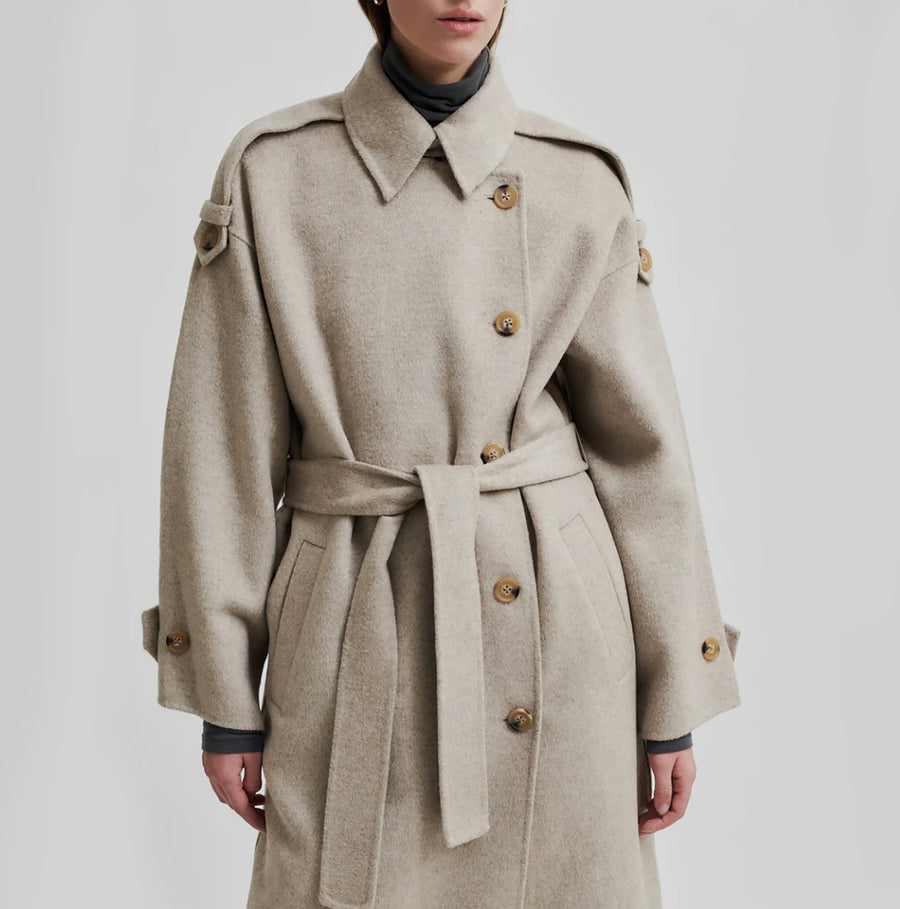 Second Female Walance Trench Coat Beige Melange