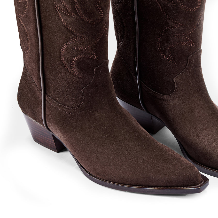 DUKE Cowboy Boots Mid Cocoa Brown