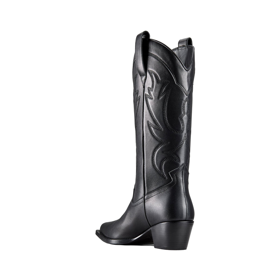 DUKE Cowboy Boots Mid Jet Black
