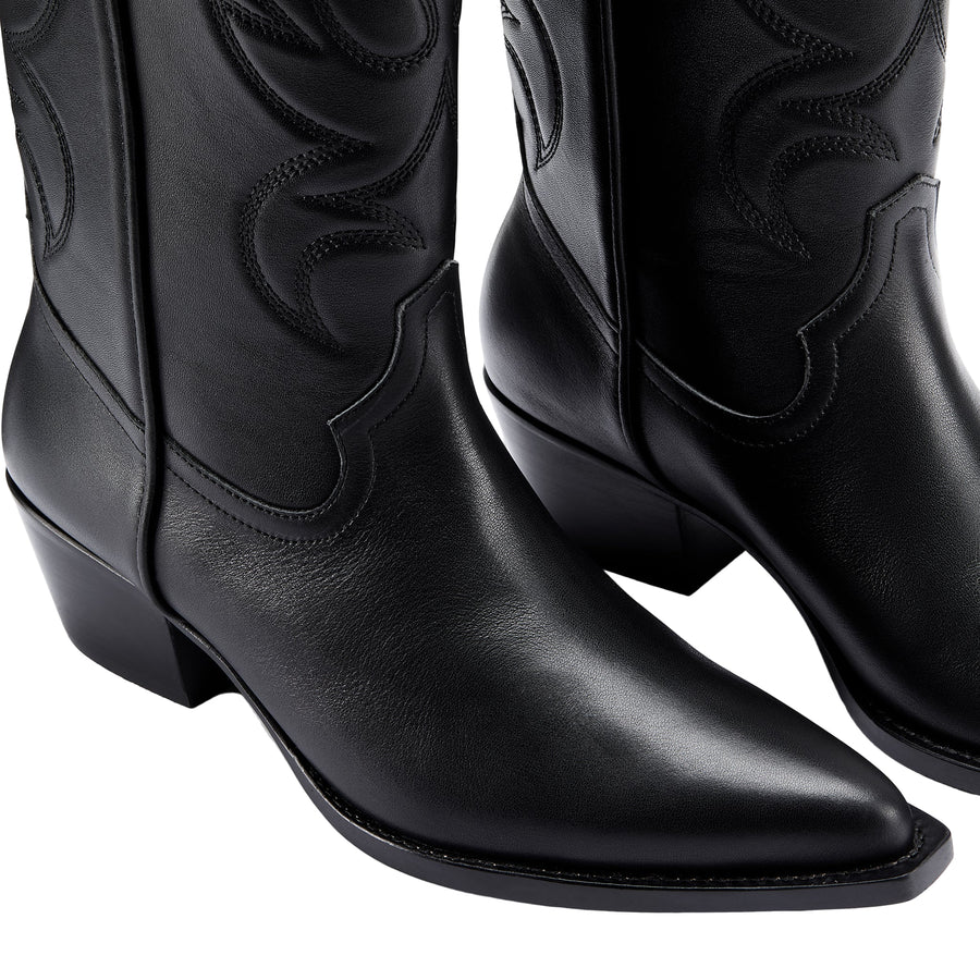 DUKE Cowboy Boots Mid Jet Black