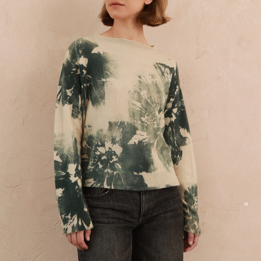 IMAGO Green Flowers Cashmere Jumper