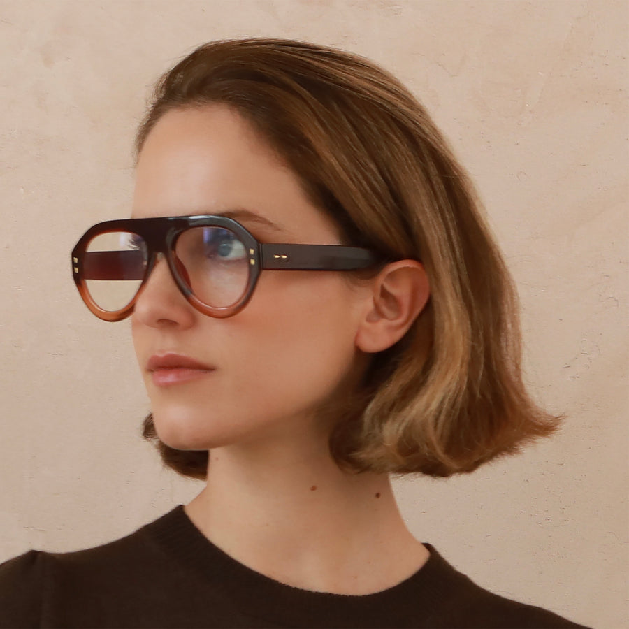 Retro Aviator Reading glasses Brown