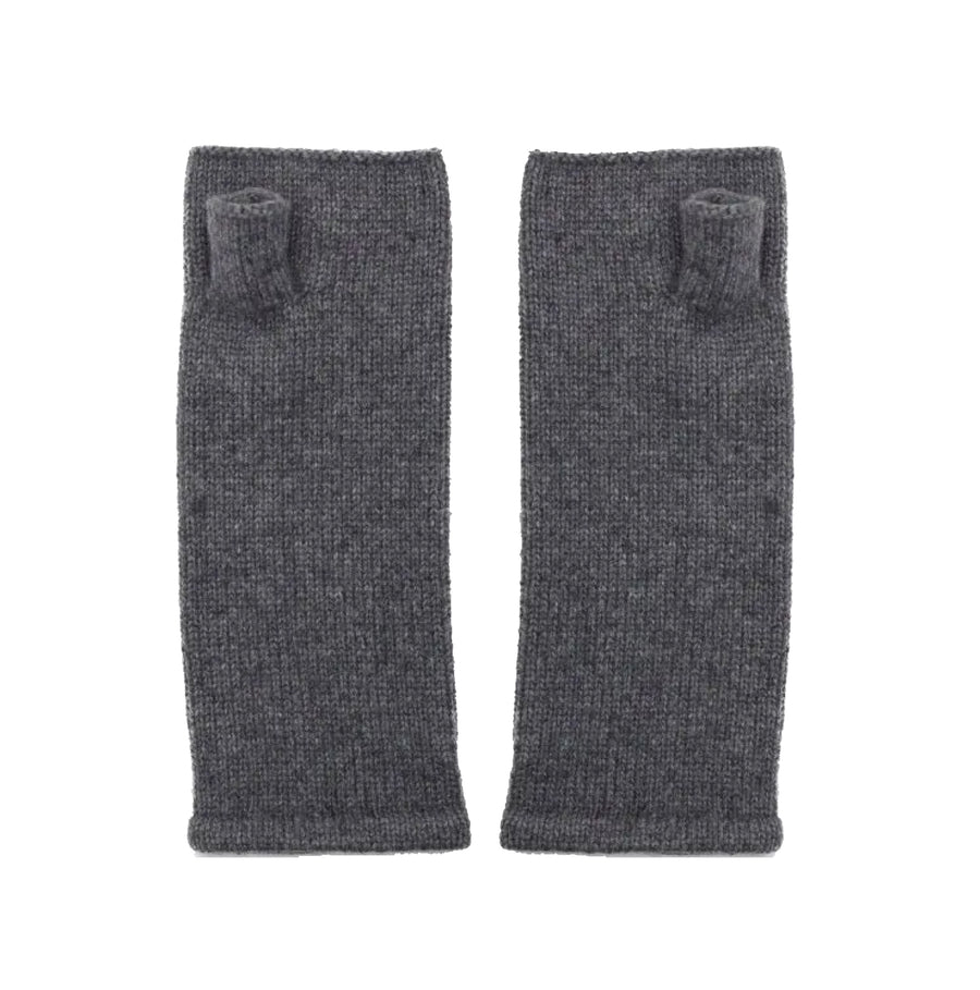 Cashmere Knitted Wrist Warmers Grey