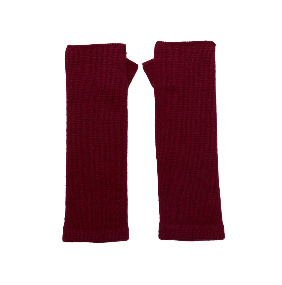 Cashmere Knitted Wrist Warmers Plum