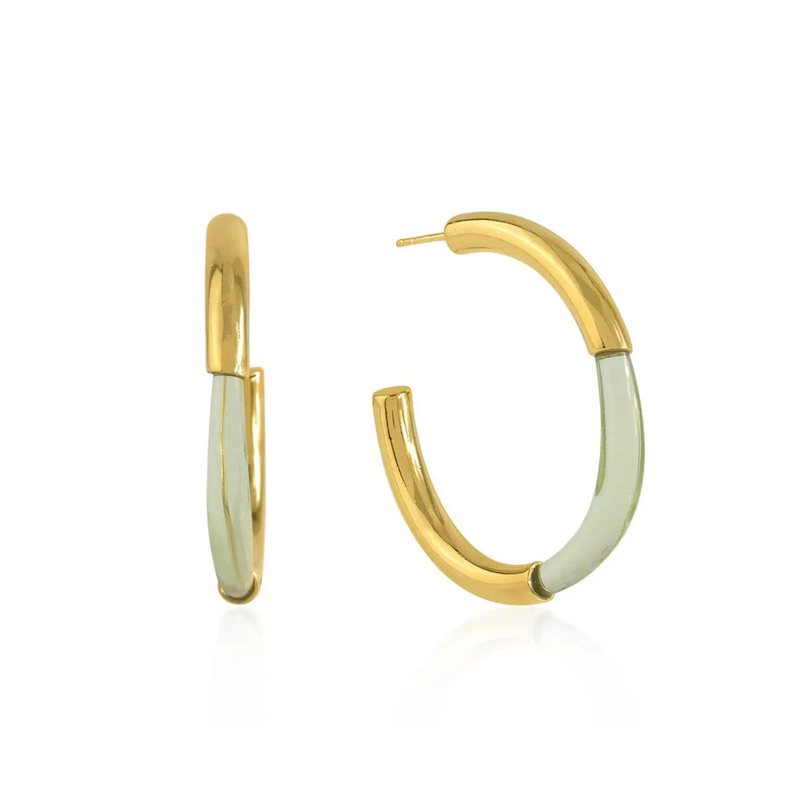 SHYLA Chunky Glass and Gold  hoops