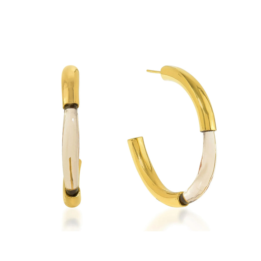 SHYLA Chunky Glass and Gold  hoops