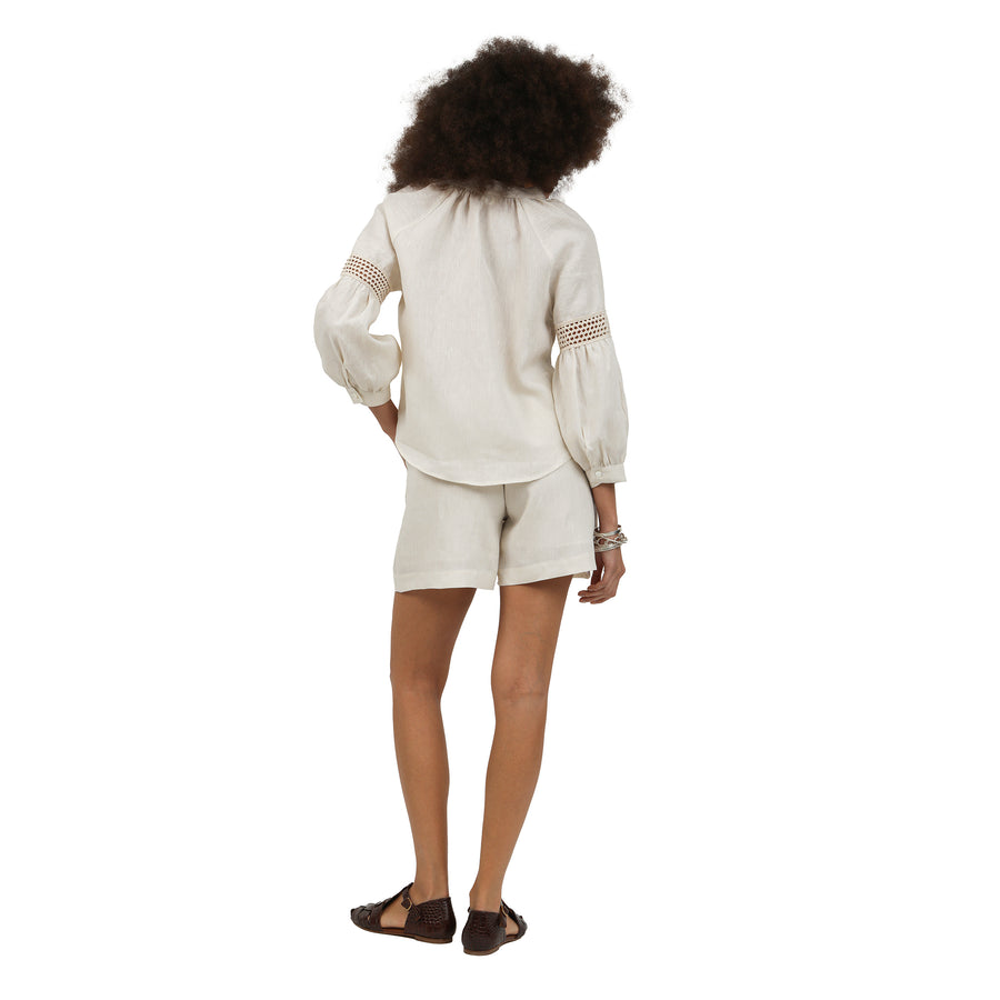 summerstories Linen Shirt and Short Set Ivory