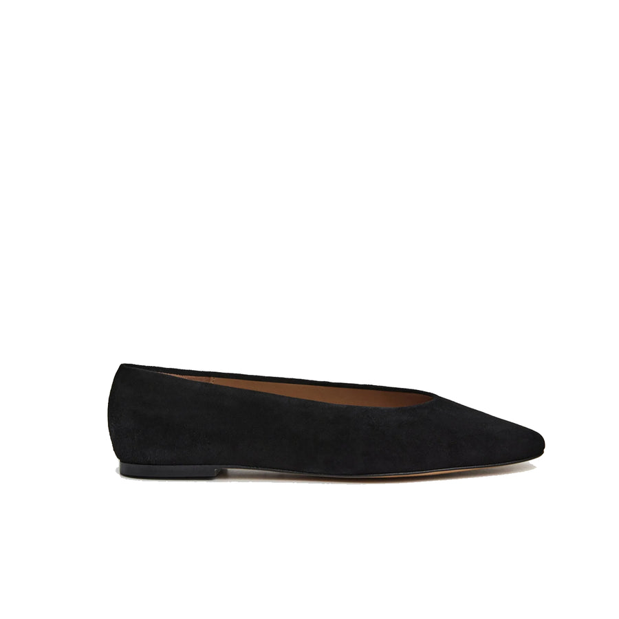 Flattered Belinda Ballet Flats  Black Suede