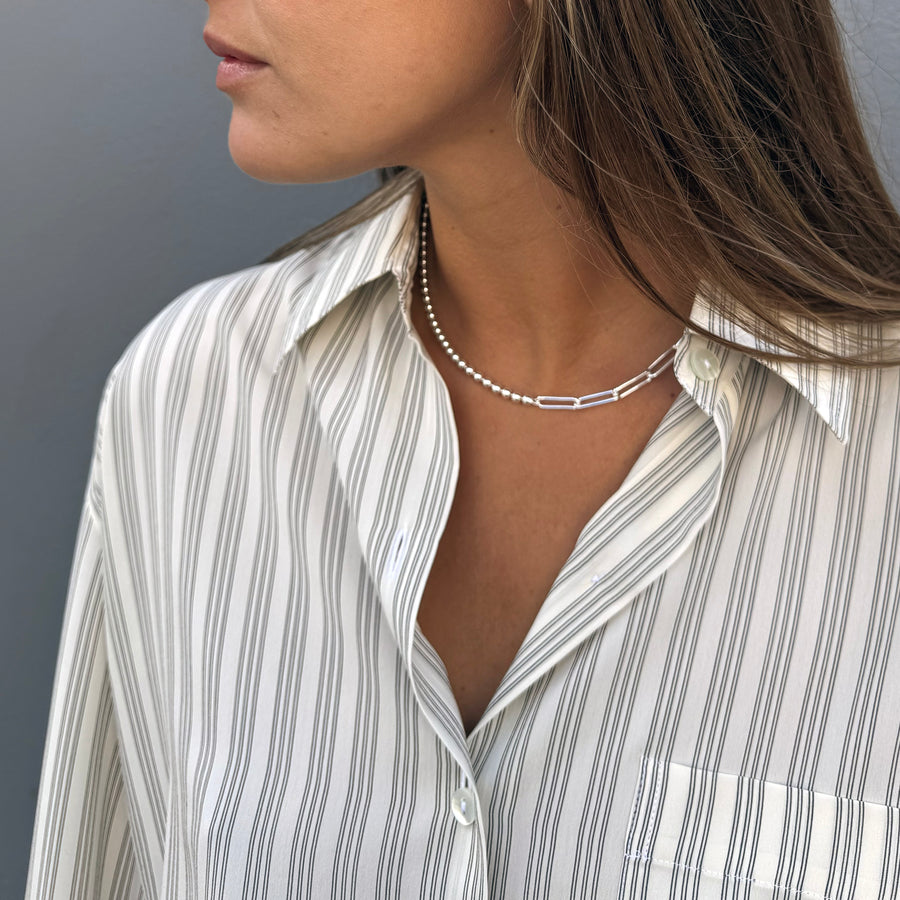 summerstories Cropped Shirt Silk Stripes