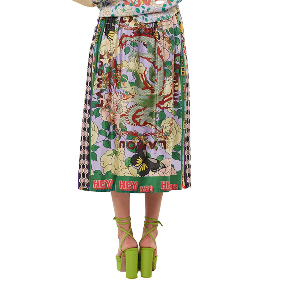 Me365 Vanessa Printed L'amour Midi Skirt