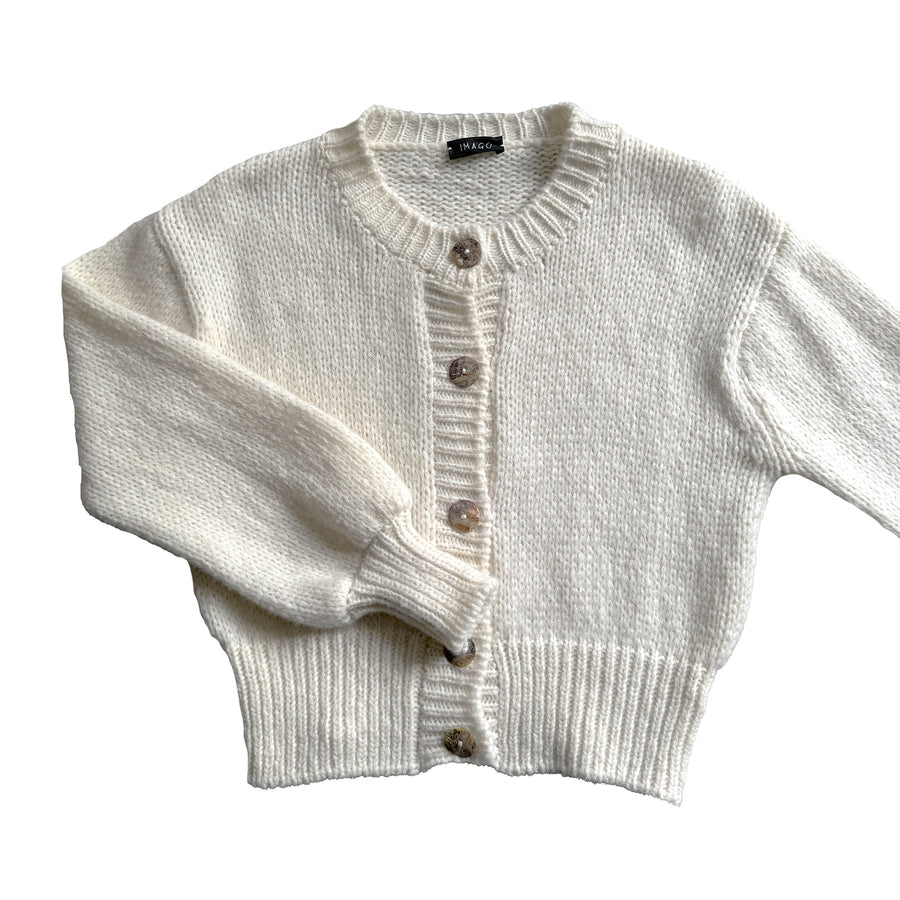 IMAGO Hanna Brushed Wool Cardigan White