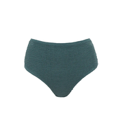 Make a bold statement with the Earth in mind with Bond Eye Swimwear Palmer Brief Aegean Green. Handmade in Australia, this classic high waisted swimwear brief offers full coverage and adjustable